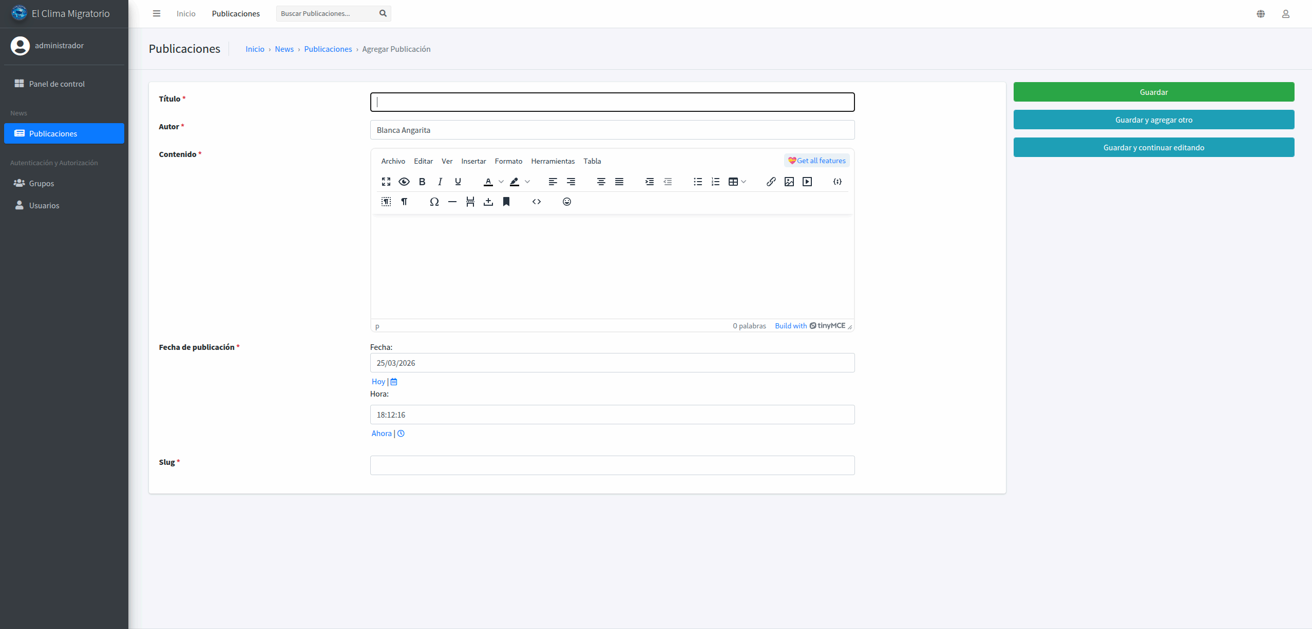 El Clima Migratorio Backend