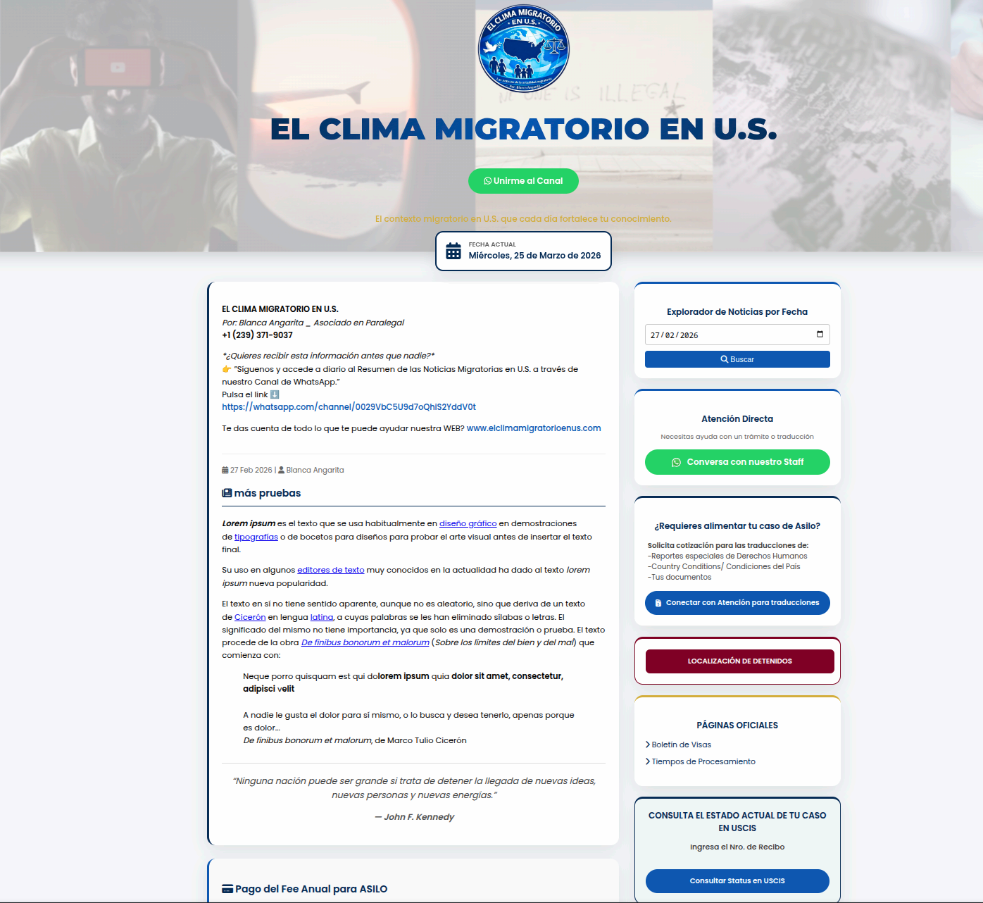 El Clima Migratorio